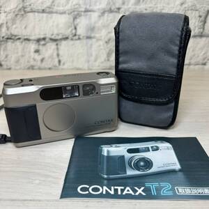 【YH-0907】中美古品 CONTAX コンタックス T2 フィルムカメラ Carl Zeiss Sonnar 2.8/38 T シャッター フラッシュOK ケース 取説付属 