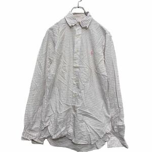 RALPH LAUREN 長袖 チェックシャツ 14 1/2 ホワイト ピンク ラルフローレン 古着卸 アメリカ仕入 a509-5685