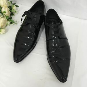 【1647】DOLCE &GABBANA ドルチェアンドガッバーナ　エナメルドレスシューズ　メンズシューズ　ブラック　サイズ11