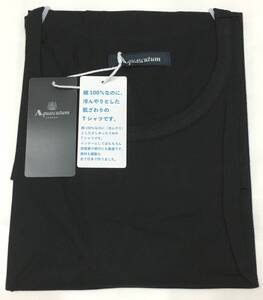 Aquascutum　冷んやりTシャツ 日本製 綿100　L　ブラック　アクアスキュータム 定価3.740円