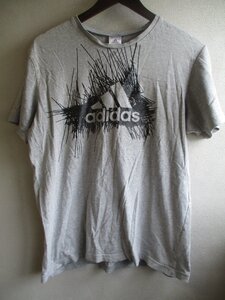 【adidas】 Tシャツ メンズ サイズ:Ｍ 色:グレー 身丈:65 身幅:49 肩幅:43/ZAAB