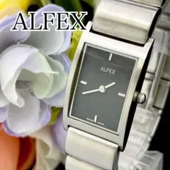 【稼動品】腕時計　ALFEX アルフェックス 新品電池　メンズ　スクエア