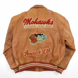 AVIREX アヴィレックス レザー スタジャン mohawks #19713 オールド ヴィンテージ アビレックス 本革 ジャケット ワッペン