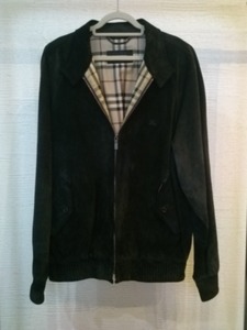 BURBERRY LONDN 豚皮　スエードブルゾン　スイングトップ　黒　古着