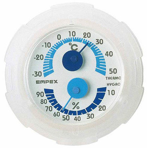 まとめ得 EMPEX 温・湿度計 シュクレミニ温度・湿度計 TM-2381 クリアホワイト x [3個] /l