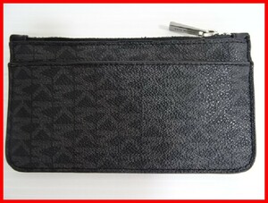 MICHAEL　KORS　マイケルコース　フラグメントケース　黒　革　中古　2408★Ｍ－1512