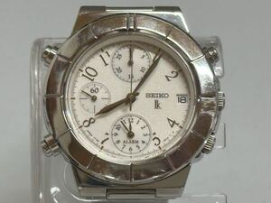 セイコー SEIKO ルキア lk クロノグラフ 7T32-6K80 白文字盤 クォーツ メンズ腕時計 稼働品