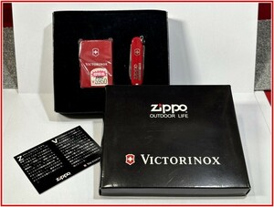 114【ZIPPO★ジッポー】【BOX仕様　Victorinox セット】コレクション品 着火未確認　当時もの