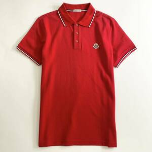 ◯7e19-17 タグ付 MONCLER モンクレール ロゴワッペンポロシャツ サイズS レッド MAGLIA POLO MANICA C マリアポロマニカ メンズ 半袖 春夏