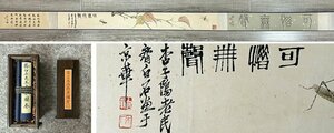 ▼渡鶴羽▼P628中国古書道 斉白石 貝葉草虫手卷 長卷 書画長卷 水墨中国画巻物 肉筆逸品 肉筆保証品