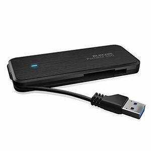 【中古】エレコム ポータブルSSD 240GB USB3.2(Gen1)対応 ケーブル収納 データ復旧サービスLite付 ブラック ESD-EC0240GBKR