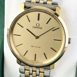 【1円〜】OMEGA オメガ 腕時計 メンズ 手巻き DE VILE デビル ゴールド文字盤 ワンピースケース 可動品