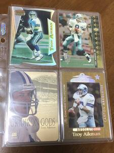 レア！NFL Troy Aikman インサート4枚セット　ダイカットrefractor gold鉄板　エイクマン　cowboys リフラクター パラレル