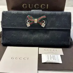 良品‼️ グッチ　GUCCI 財布　二つ折り　長財布　GGキャンバス　良品