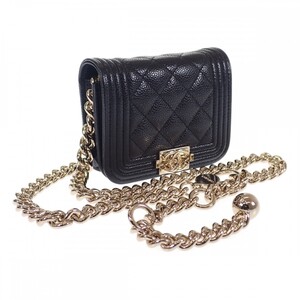 【中古】【Aランク】シャネル CHANEL ボーイシャネル ベルトバッグ チェーン AP2302_B06291_94305 コインケース キャビアスキン ブラック