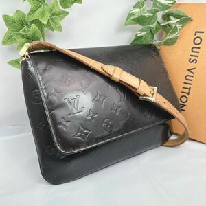 n23 1円 LOUIS VUITTON ルイヴィトン ヴェルニ ハンドバッグ トンプソン ショルダーバッグ シリアル CA0999 ブラック×ベビーブルー