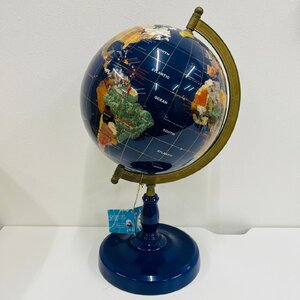 【ICA4607】GEM STONE GLOBE 地球儀 パワーストーン インテリア 世界 天然石 置物 アンティーク オブジェ 高さ約60㎝ 動作確認済み