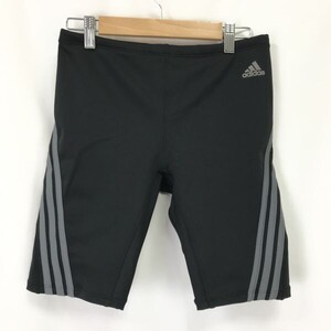 日本製★アディダス/adidas★競泳/スイムパンツ/水着【メンズJ-O USA-M/スパッツ/ハーフ丈/黒】スイムウェア/クリーニング済◆pBH666-f