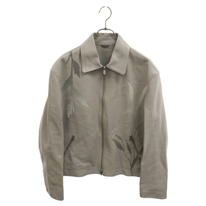 HERMES エルメス 23SS HERBIER PERFORE JACKET エルビエ パーフォア レザージャケット グレー