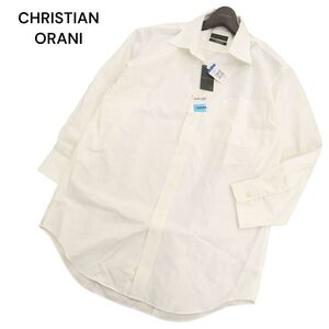 【新品 未使用】 CHRISTIAN ORANI クリスチャンオラーニ 超形態安定★ 長袖 ワイシャツ Sz.43　メンズ 白 ビジカジ 大きい　C4T06811_7#C