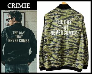 送無 XL サイズ CRIMIE クライミー REVERSIBLE MA-1 JACKET タイガーカモ 迷彩 カモフラ × 黒 フェルト ワッペン リバーシブル ジャケット