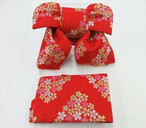 inagoya■春の感謝祭☆追加入荷【大寸サイズ・結び帯※飾りなし】Knot obi for girls ７歳女の子 着用可 中古 七五三z0338ir