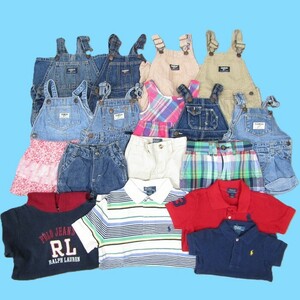 16着 キッズ 古着 RALPH LAUREN OSHKOSH オーバーオール パンツ ラルフ オシュコシュ 幼児 ベイビー アメリカ 買付 ビンテージ 卸 ST0703