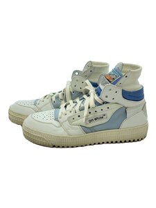 OFF-WHITE◆3.0 OFFCOURT HIGH/ハイカットスニーカー/38/WHT/キャンバス×レザー切替