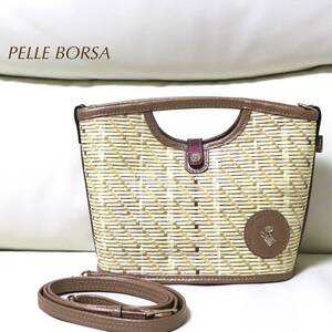 PELLE BORSA　ペレボルサ　ハンドバッグショルダーバッグ　2WAY　カゴバッグ