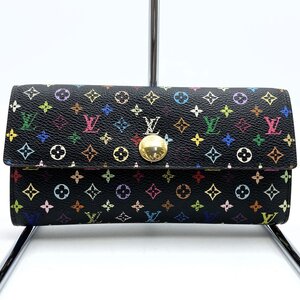 LOUIS VUITTON ルイ・ヴィトン ポルトフォイユ・サラ 長財布 二つ折り財布 マルチカラー ノワールブラックピンク M93747 レディース