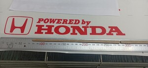 ホンダPOWERED by HONDA　ステッカー透明に赤プリント　横30センチ