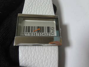 D&G ドルチェ&ガッバーナ Dolce&Gabbana スクエアタイプ ホワイトベルト 腕時計 展示未使用品