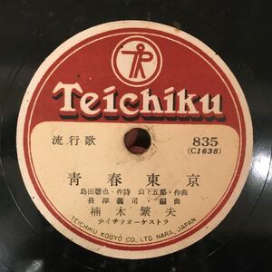 SP盤 楠木繁夫 / 三原純子 / 青春東京 / しのび泣く雨 / テイチク / 835 / 流行歌