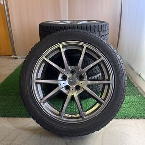 【912】冬タイヤ レクサス/トヨタ用 社外アルミセット 18×7.5J+35 114.3-5H 中古品4本 スタッドレス エアーセンサーバルブ付き