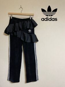 【新品】 adidas originals アディダス オリジナルス J KOO レディース トラックパンツ ジャージ ボトムス サイズS 黒 ベロア素材 FT9893