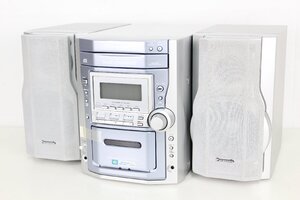 【ト福】未使用品 Panasonic パナソニック SC-PM11-S CDステレオシステム ミニコンポ シルバー 5CDチェンジャー カセット LBZ01LLS48