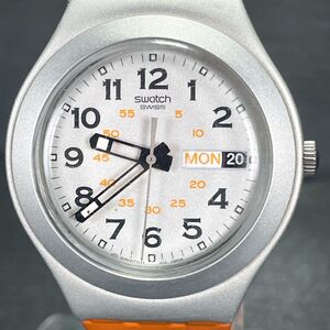 SWATCH スウォッチ IRONY アイロニー AG2005 腕時計 アナログ クオーツ 3針 カレンダー ラバーバンド 新品電池交換済み 動作確認済み