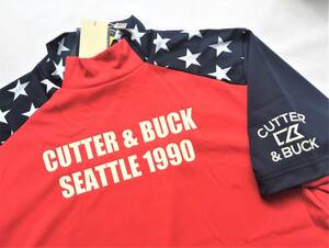 ◆CUTTER ＆ BUCK◆カッターバック◆半袖モックシャツ◆M◆レッド