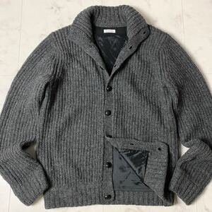 美品●マッキントッシュ フィロソフィー MACKINTOSH PHILOSOPHY ニット ジャケット カーディガン ブルゾン ウール くるみボタン サイズ38/M