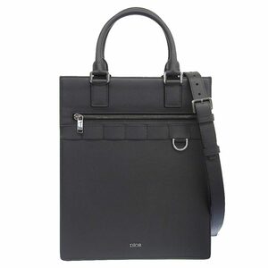 ディオール CHRISTIAN DIOR サファリ 2WAYバッグ トートバッグ ショルダーバッグ レザー ブラック 中古 新入荷 OB1769