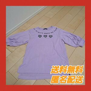 子供服 女の子 古着 パープル 夏 キッズ トップス Tシャツ 半袖