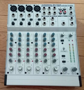 BEHRINGER　ベリンガー　EURORACK MX802A　ミキサー　8チャンネル アナログミキサー　音質　音量　アダプター 取扱説明書付き