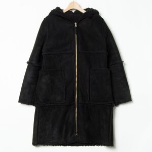 AZUL BY MOUSSY アズールバイマウジー リバーシブルフェイクムートンフード付きコート アウター カジュアル 黒 ブラック M レディース