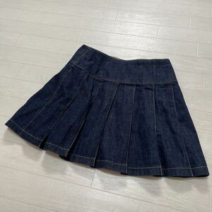 BURBERRY バーバリー キッズ 子供 ジュニア デニム スカート プリーツスカート サイズ150 美品