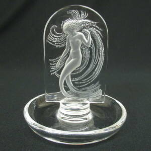 ラリック ナイアード 水の妖精 リングトレイ LALIQUE NAIADE クリスタルガラス 小物入れ 60サイズ発送 p-3165598-58-mrrz