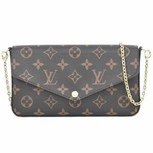 本物 ルイヴィトン LOUIS VUITTON LV ポシェット フェリシー モノグラム チェーン ショルダーバッグ ブラウン M81896