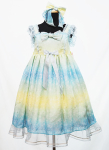 新品 Angelic Pretty Sugar Sky ジャンパースカート カチューシャ付き　アンジェリックプリティ JSK ワンピース KC セット