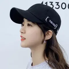 大人気ロゴ シンプルキャップ レディース メンズ お洒落 韓国 ブラック 帽子