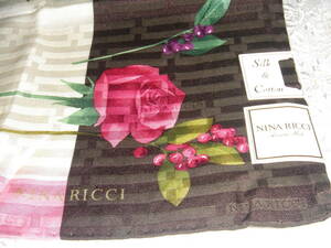 * NINA RICCI * Nina Ricci * ニナリッチ * Silk & Cotton * 大判ハンカチーフ * ハンカチ * 