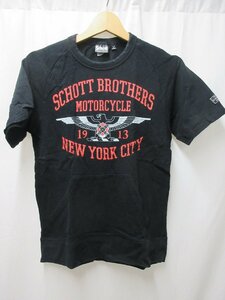 ◎美品　ショット schott 3153085　クルーネックポケット付き半袖Tシャツ　黒 サイズS